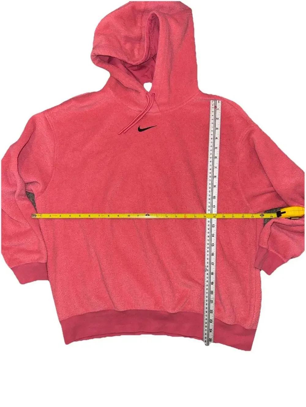 Nike Essentials womens Plush Fleece Hoodie sz M Center logo Pink Sweatshirt